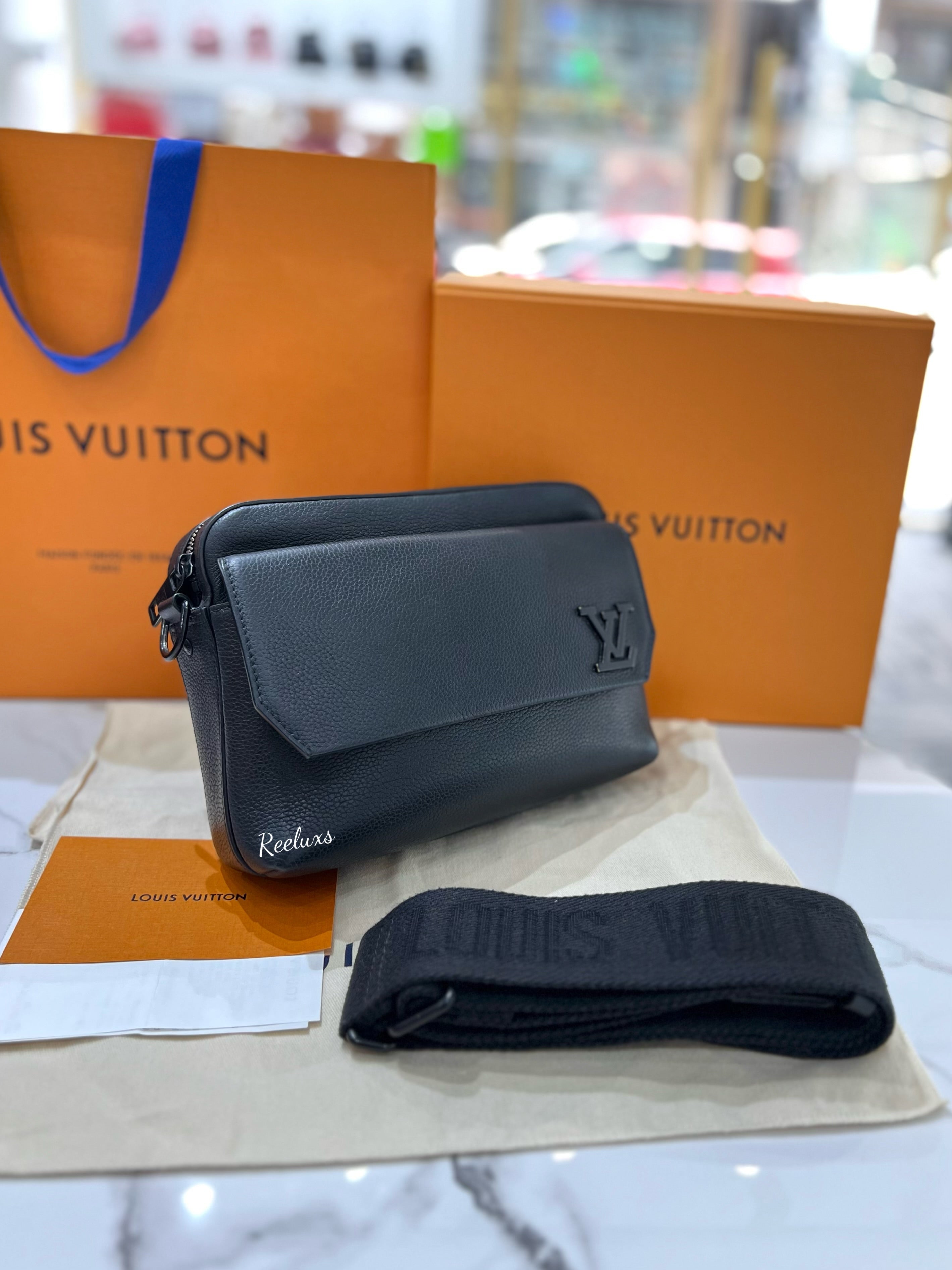 2024 FULL SET LOUIS VUITTON LV Fastline Messenger Aerogram M22482 Black Bag