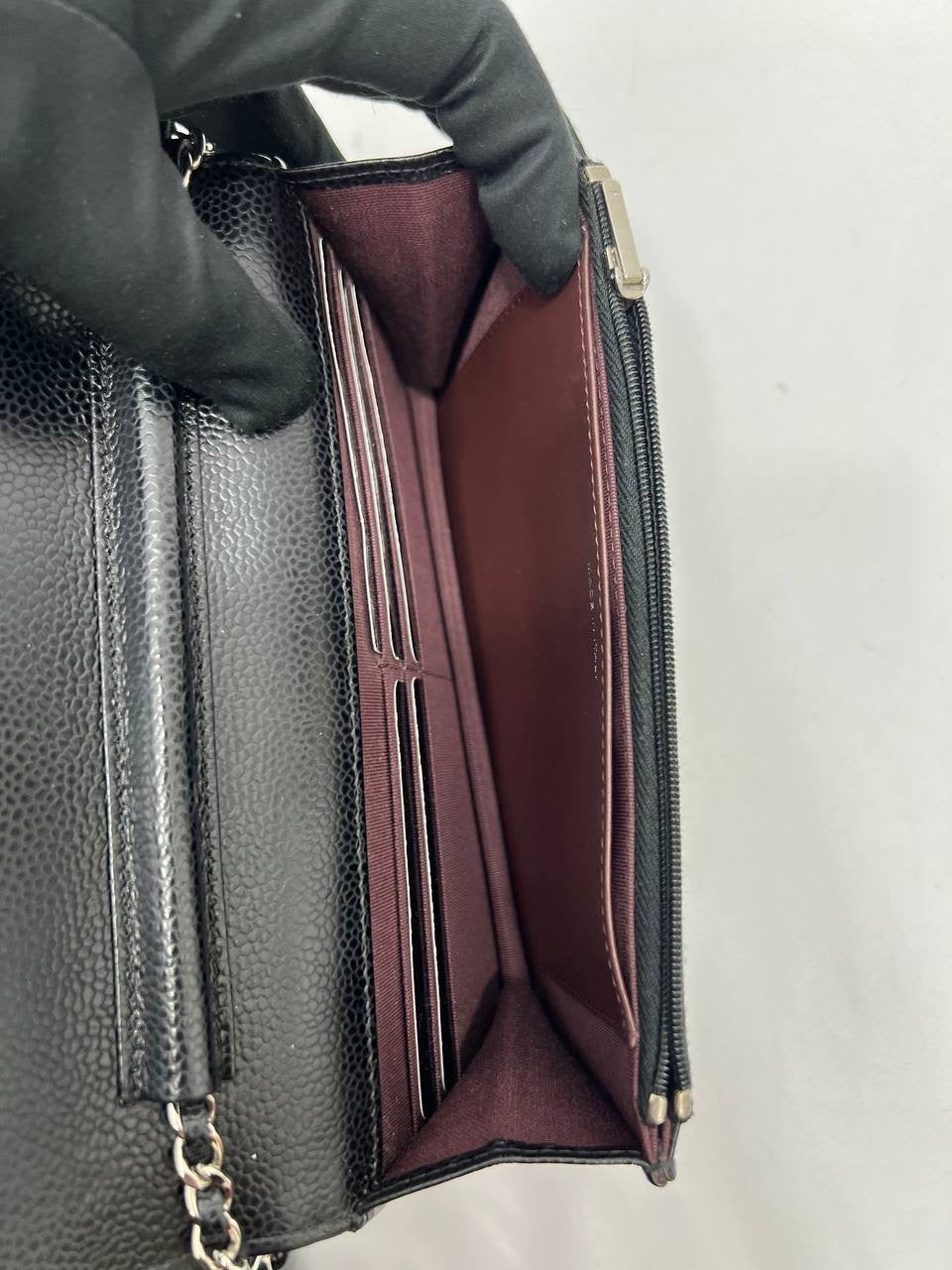 CHANEL Classic Wallet on Chain (WOC) in Black Caviar