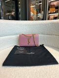 YSL SAINT LAURENT Cassandre Pink Grained Leather Gold Hardware Crossbody Bag