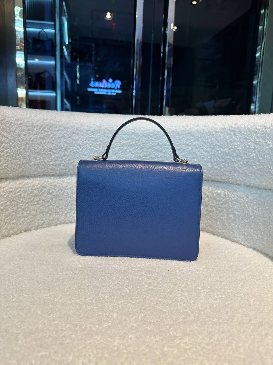 Gucci Blue Leather Medium Interlocking G Shoulder                                                 Bag