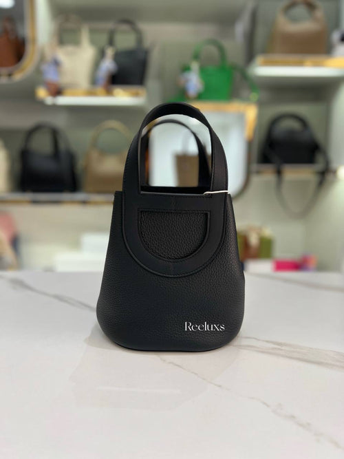 HERMES In-The-Loop 18 Bag In Black Taurillon Clemence and Swift Leather