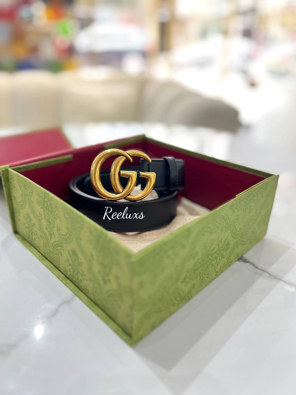 FULL SET GUCCI  GG Marmont Black Leather Belt