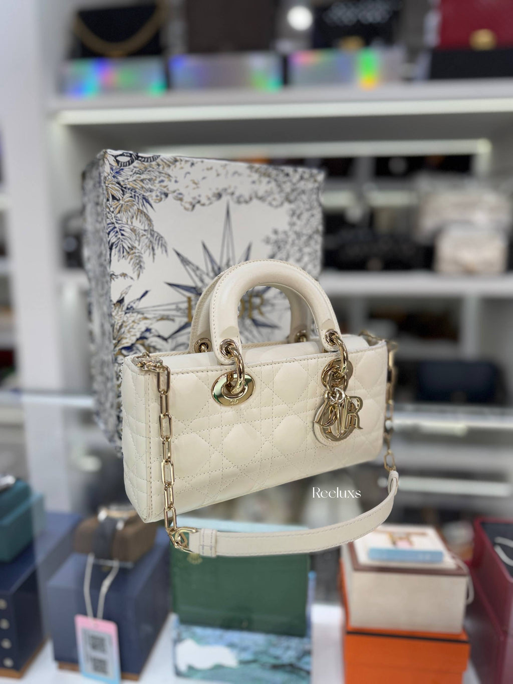 DIOR Small Lady D-Joy Bag Latte Cannage Lambskin