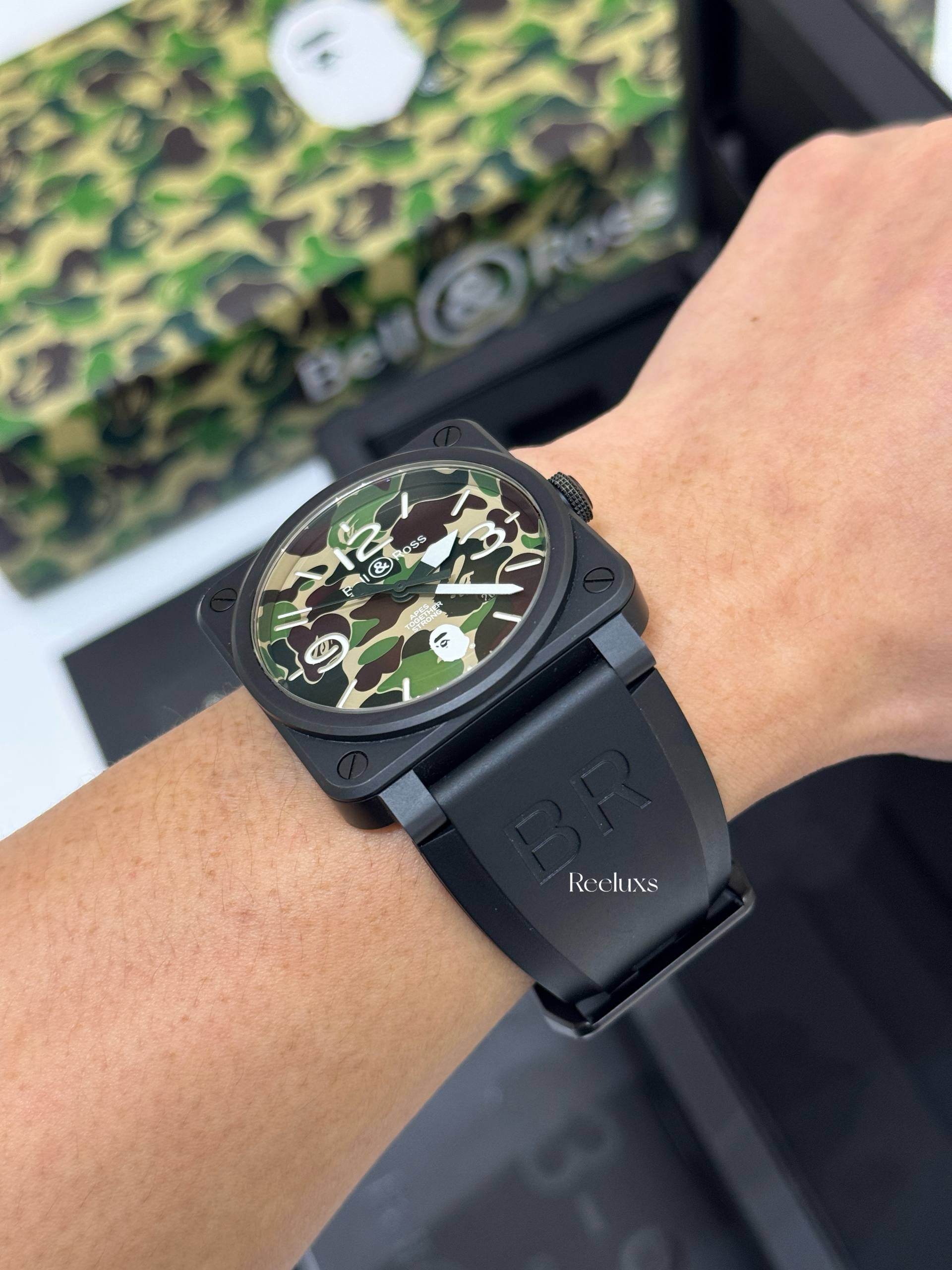 Full Set BELL & ROSS x BAPE BR 03-92 Green Camo