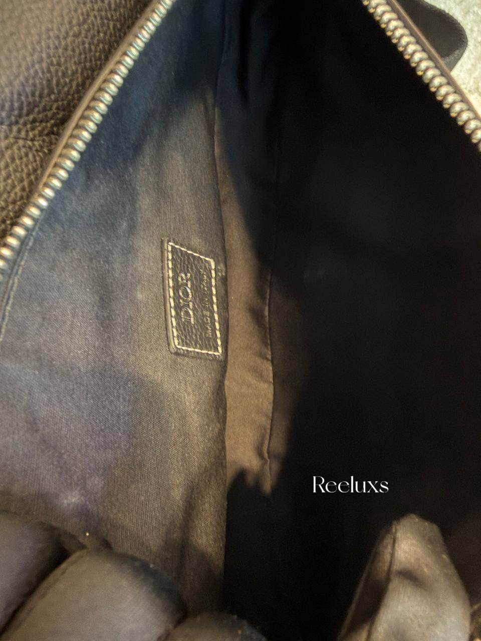 Christian Dior Saddle Bag in black grained leather