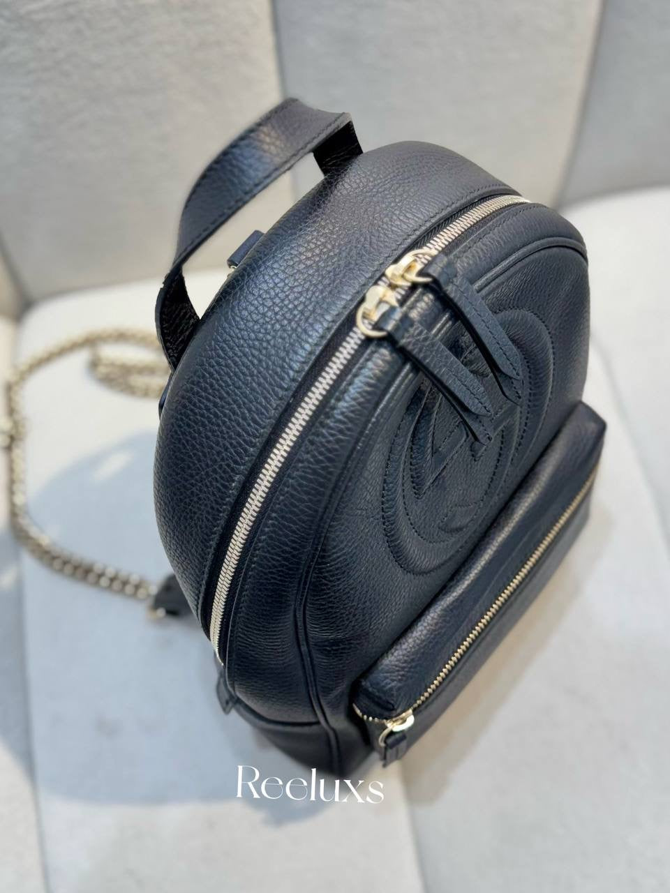 GUCCI Soho Leather Chain Backpack