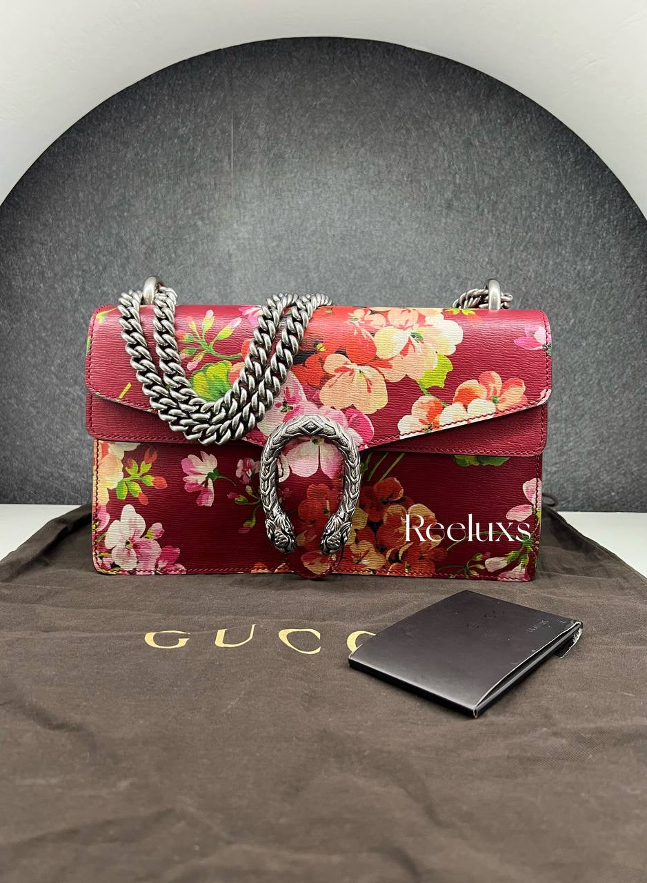 GUCCI Dionysus Blooms Red Leather Shoulder Bag