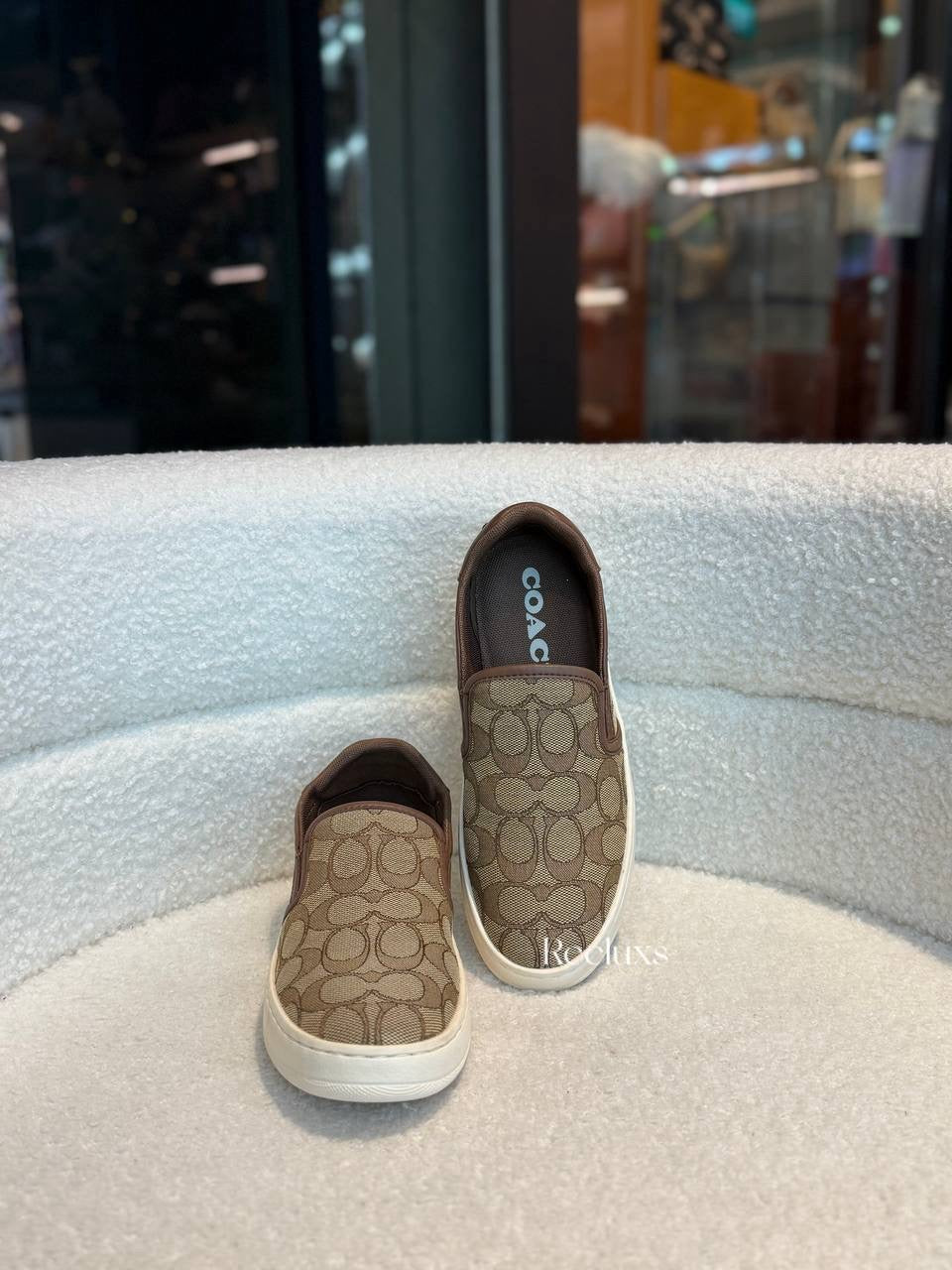 Coach Mott Driver Khaki Signature Loafers