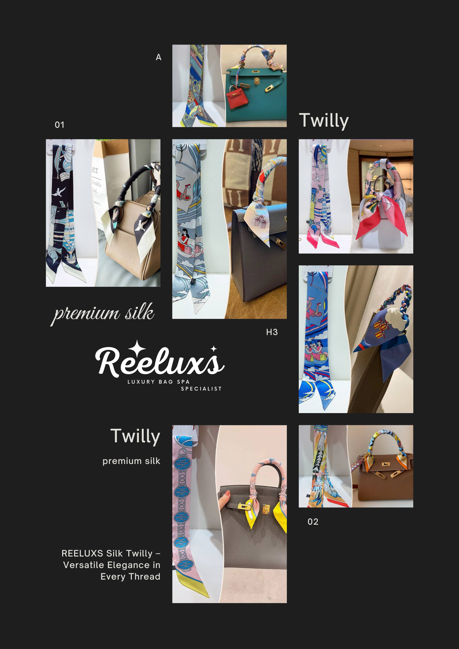 REELUXS Silk Twilly – Versatile Elegance in Every Thread