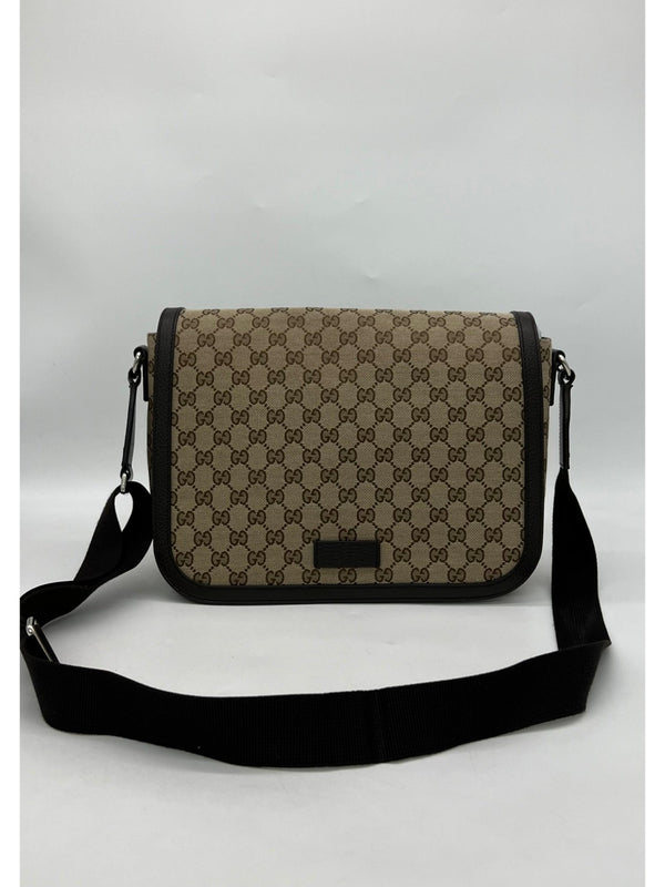 GUCCI Monogram Large Flap Messenger Bag - Reeluxs 