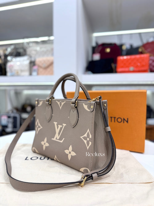 LOUIS VUITTON OnTheGo PM Tourterelle Beige/Cream Leather