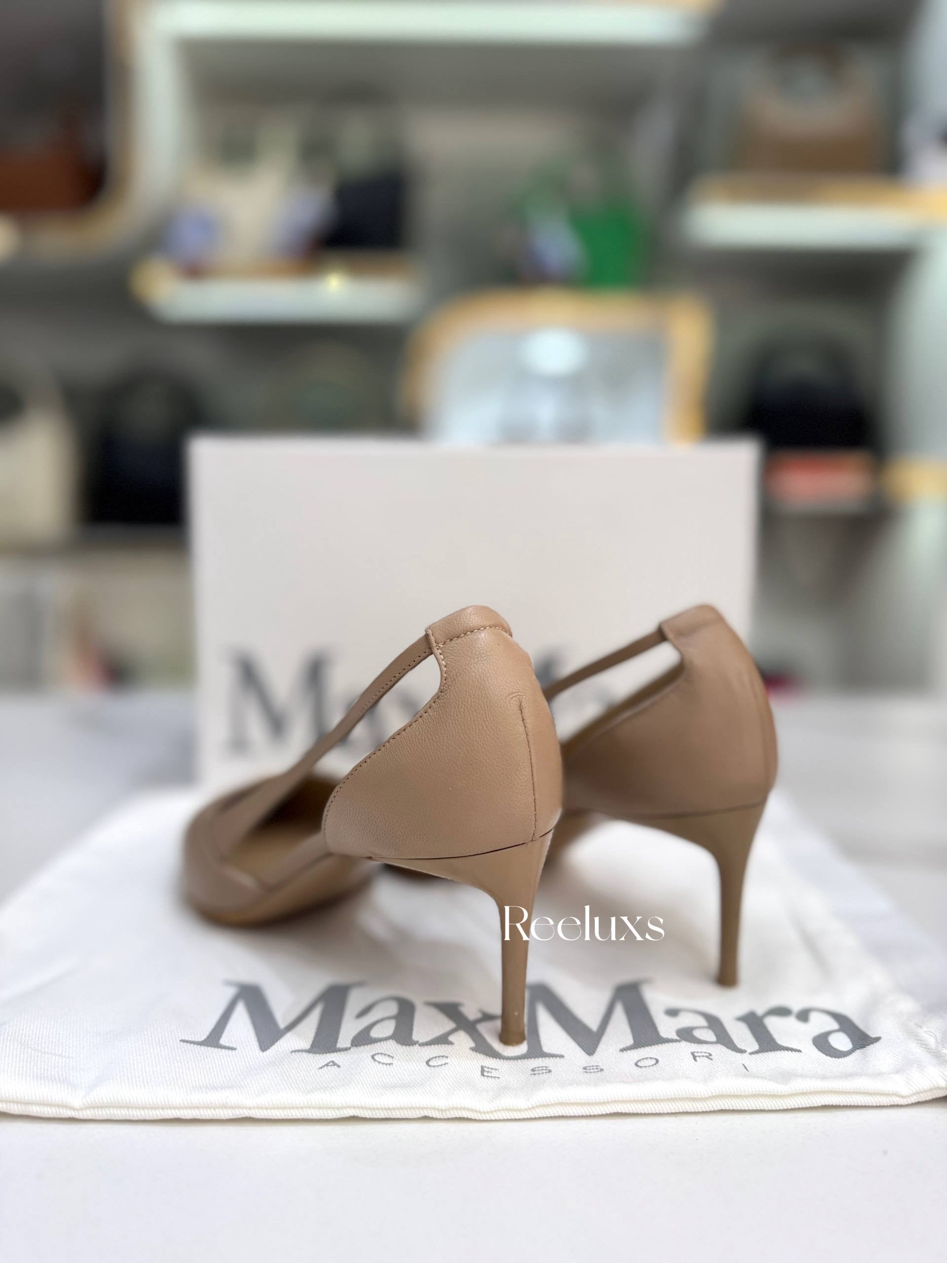 MAX MARA Paula Nappa-Leather Court Shoes