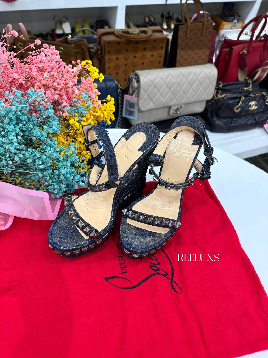 CHRISTIAN LOUBOUTIN Pyraclou 110 Wedge Sandals