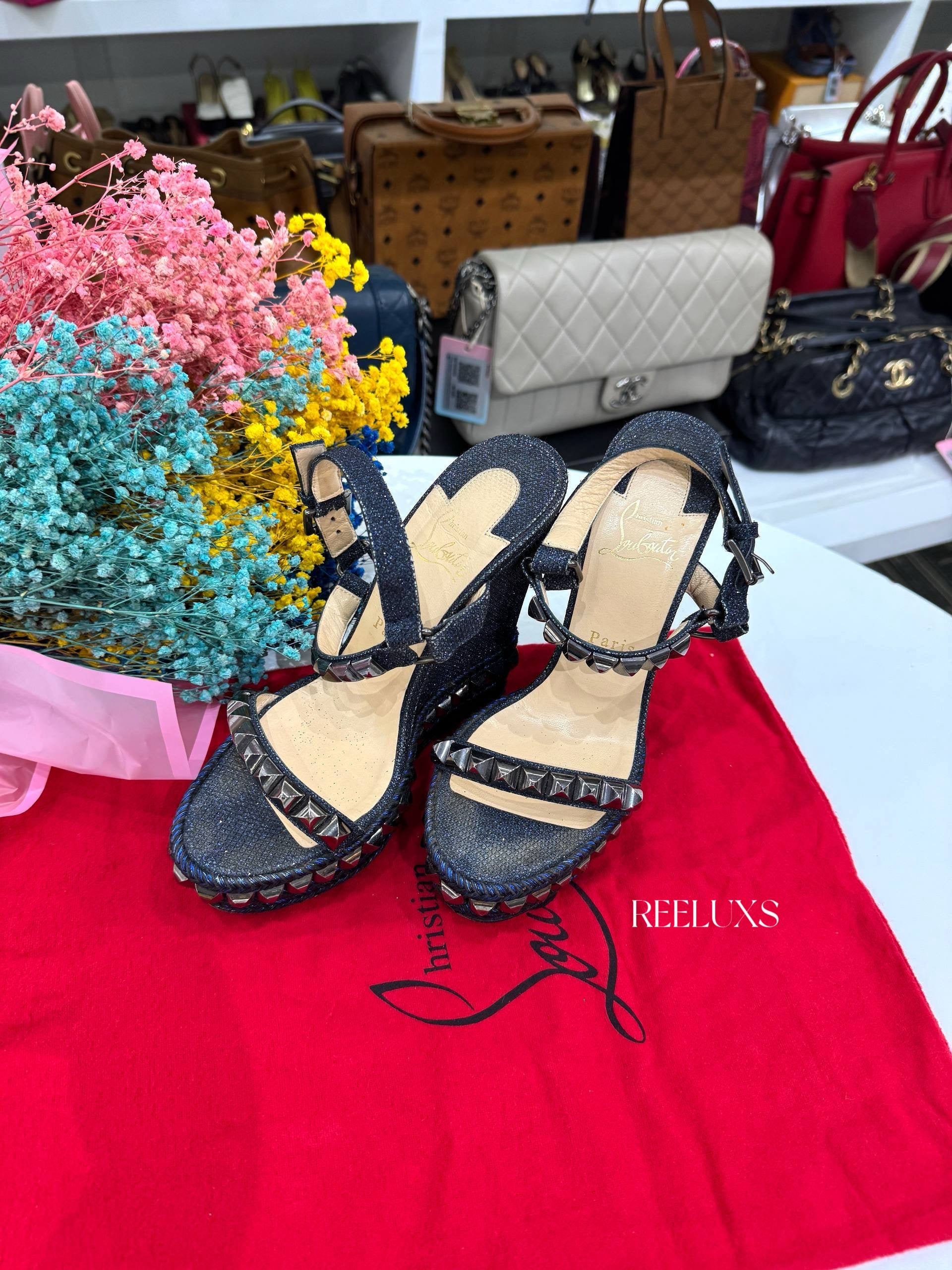 CHRISTIAN LOUBOUTIN Pyraclou 110 Wedge Sandals