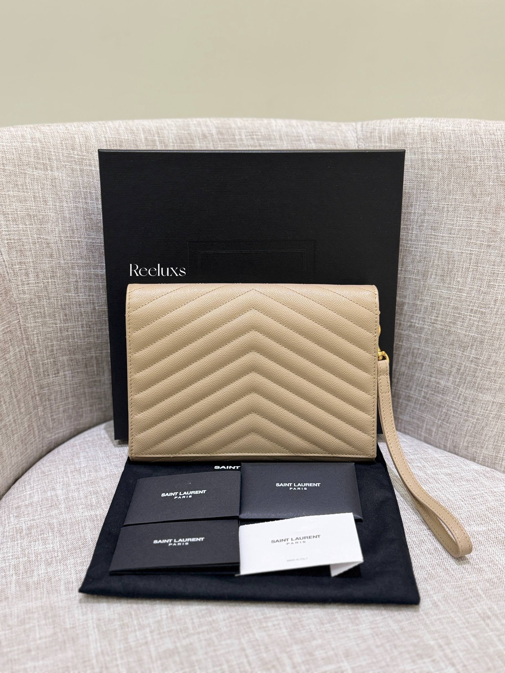 SAINT LAURENT Cassandre Matelassé Flap Pouch