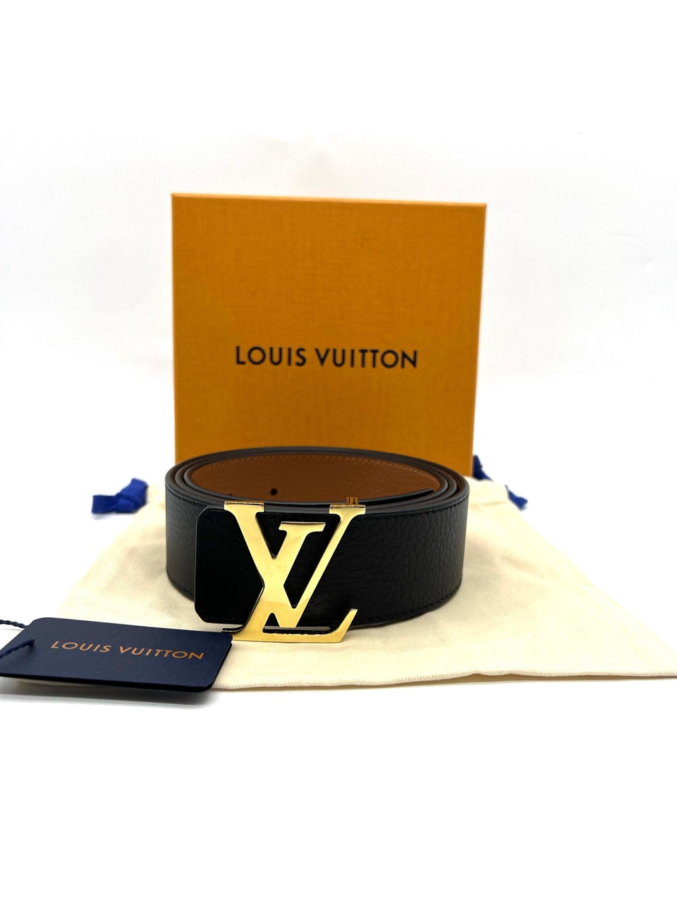 LOUIS VUITTON Belt Black Golden Light - Reeluxs 