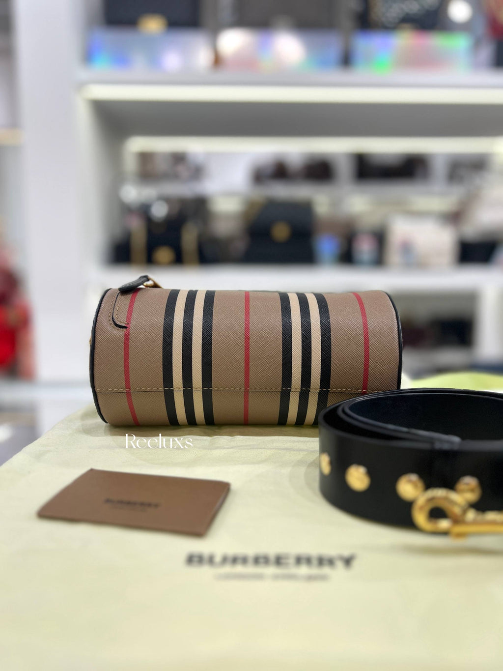 BURBERRY Vintage Check Barrel Bag