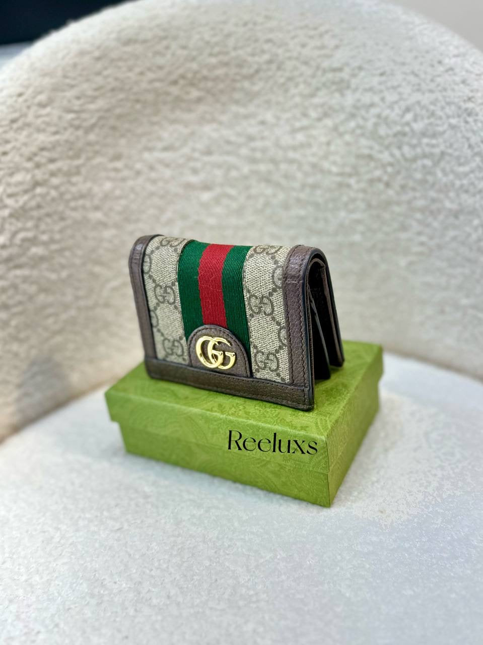 FullSet GUCCI Ophidia GG Supreme Bi-fold Wallet