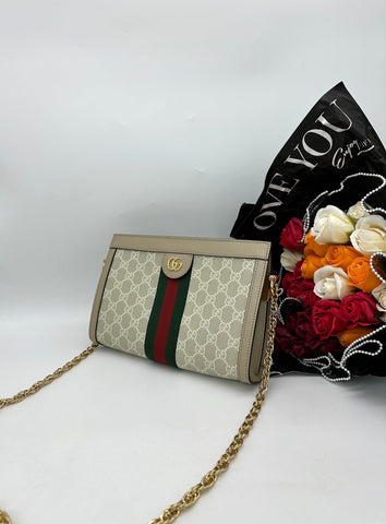 GUCCI Ophidia GG Small Chain Sling Bag For Lady - Reeluxs 