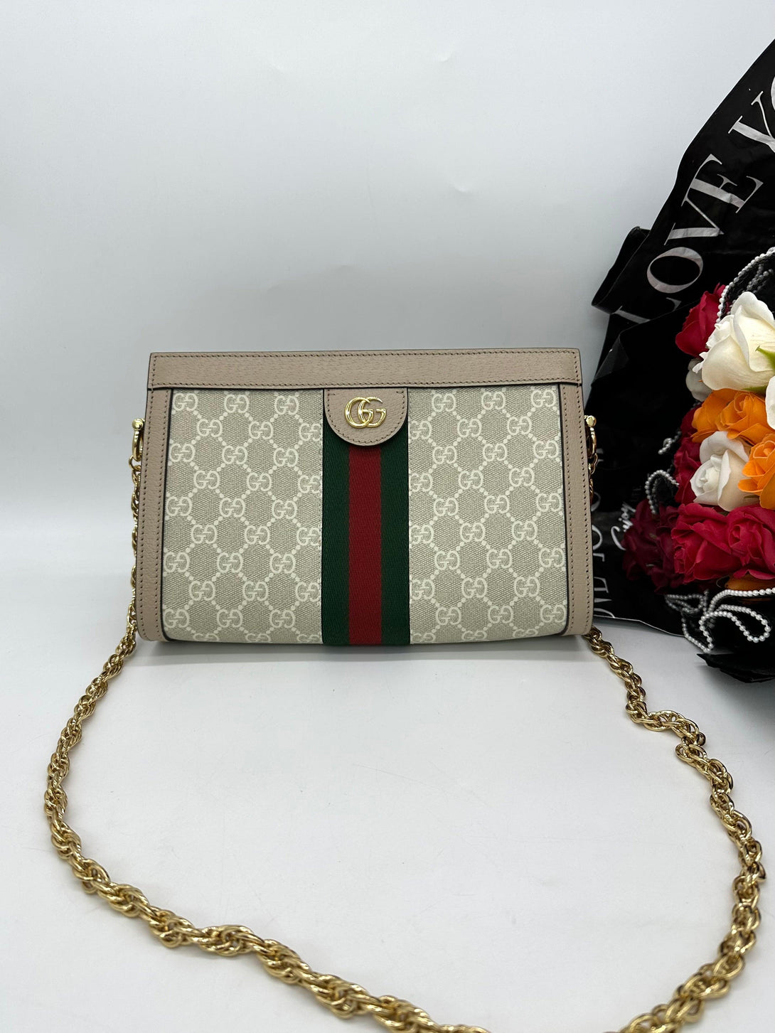 GUCCI Ophidia GG Small Chain Sling Bag For Lady - Reeluxs 