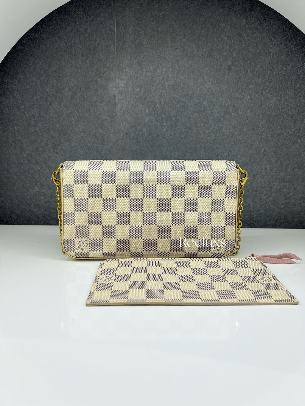 LOUIS VUITTON LV Pochette Felicie Damier Azur Canvas Slingbag