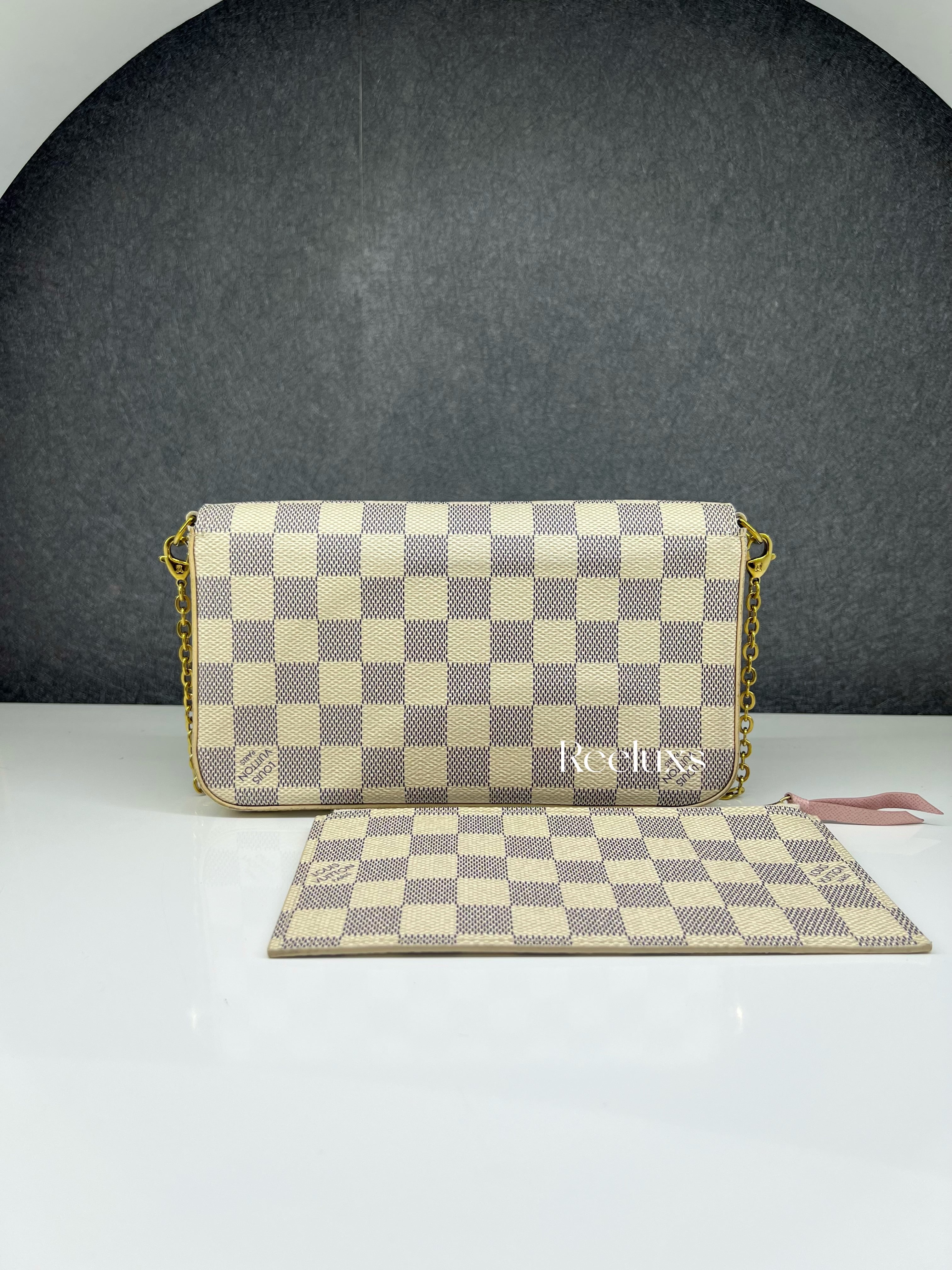 LOUIS VUITTON LV Pochette Felicie Damier Azur Canvas Slingbag
