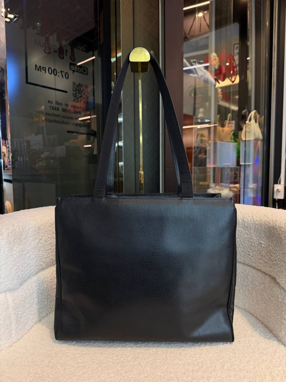 Salvatore Ferragamo Black Leather Vara Tote bag