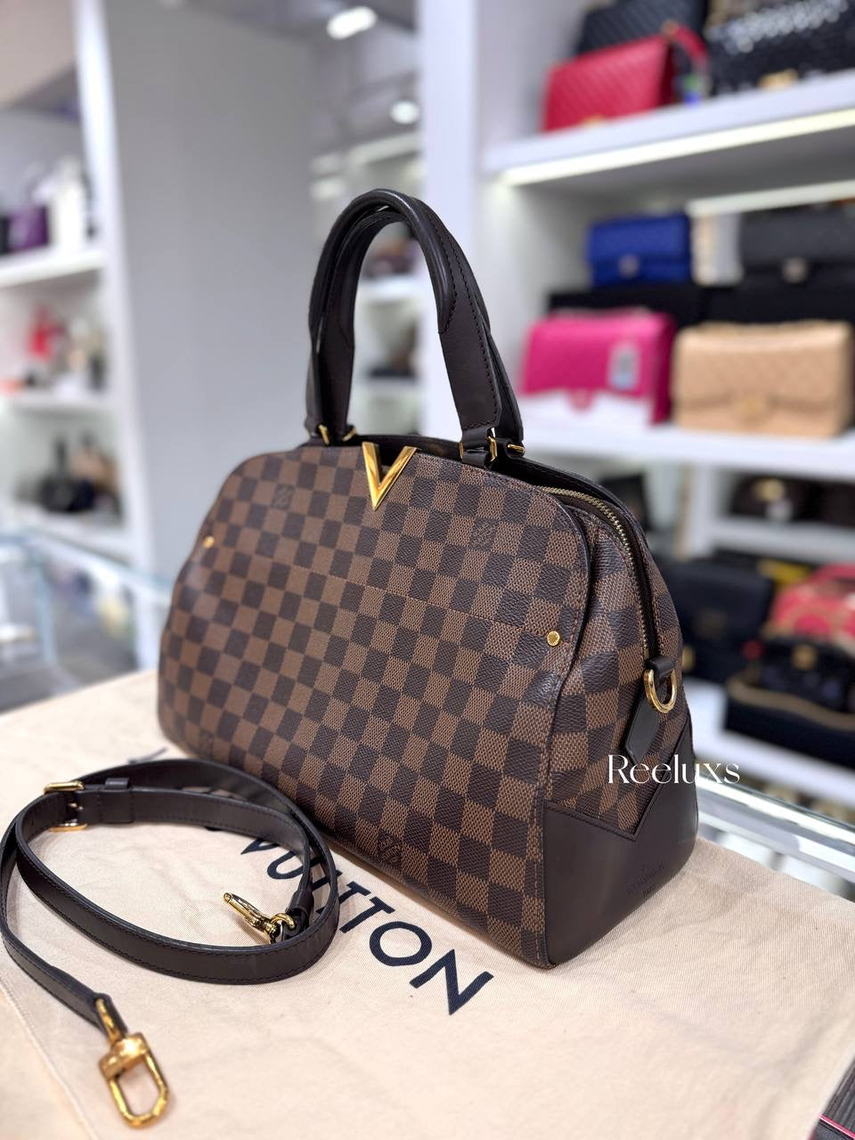 LOUIS VUITTON Damier Ebene Kenstington Bowling Bag