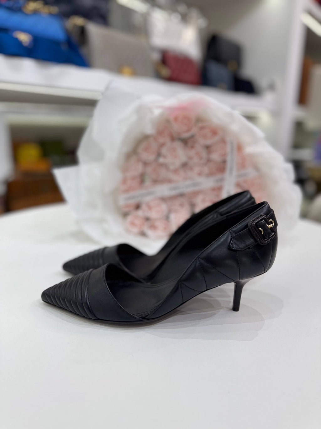 BURBERRY Amalia Quilted Leather Pointed Toe D'Orsay Pumps