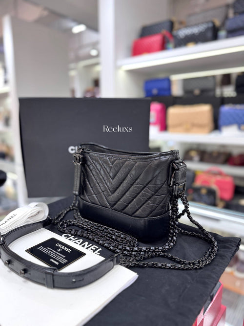 CHANEL Small Hobo Bag Lamb Black