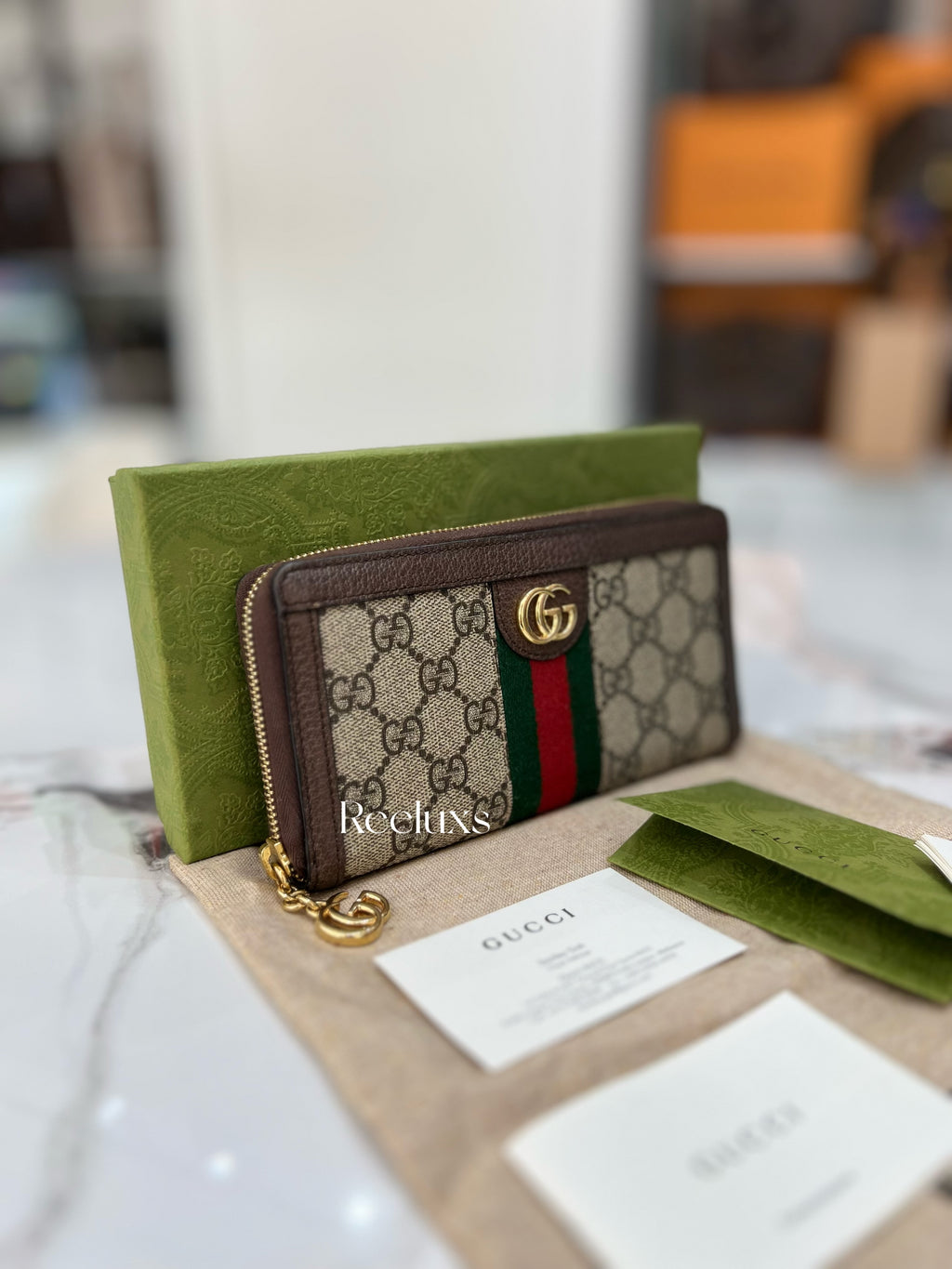 GUCCI Ophidia GG Supreme Zip-around Wallet