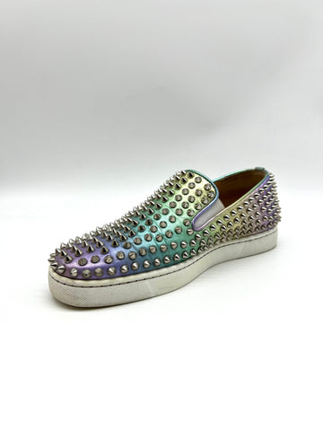 CHRISTIAN LOUBOUTIN Silver Roller Boat Sneakers - Reeluxs 