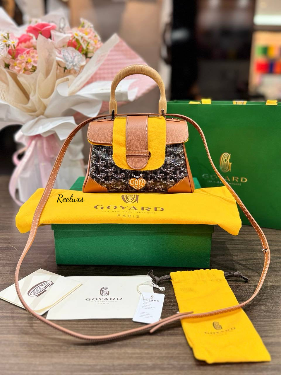 FULL SET 2024 GOYARD SAIGON Mini Wooden Handle Handbag