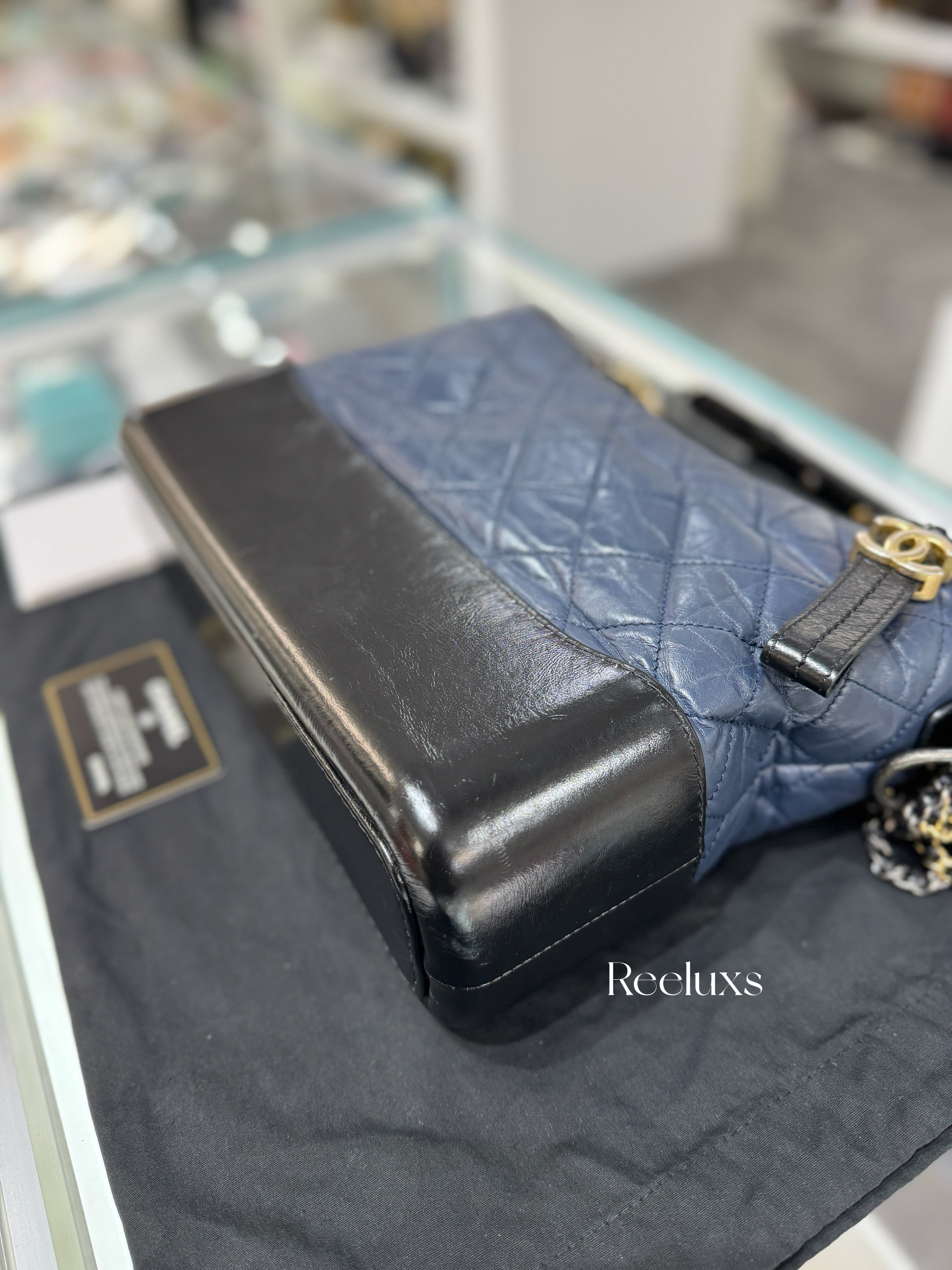CHANEL Gabrielle Hobo Bag Navy Blue
