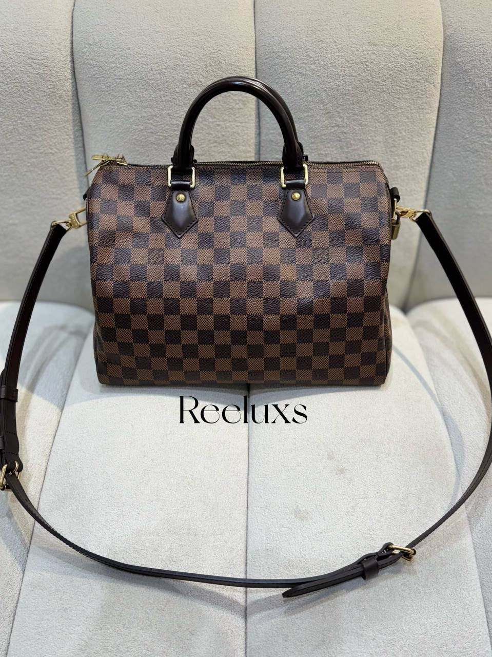 LOUIS VUITTON LV Speedy 30 Damier Ebene Handbag