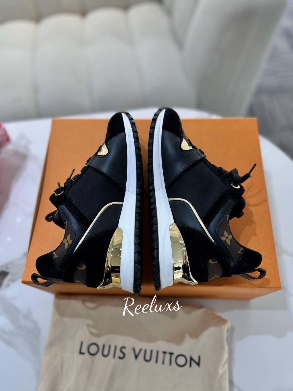 FULL SET LOUIS VUITTON LV Run Away Trainer Sneaker Ladies Shoes Size 37