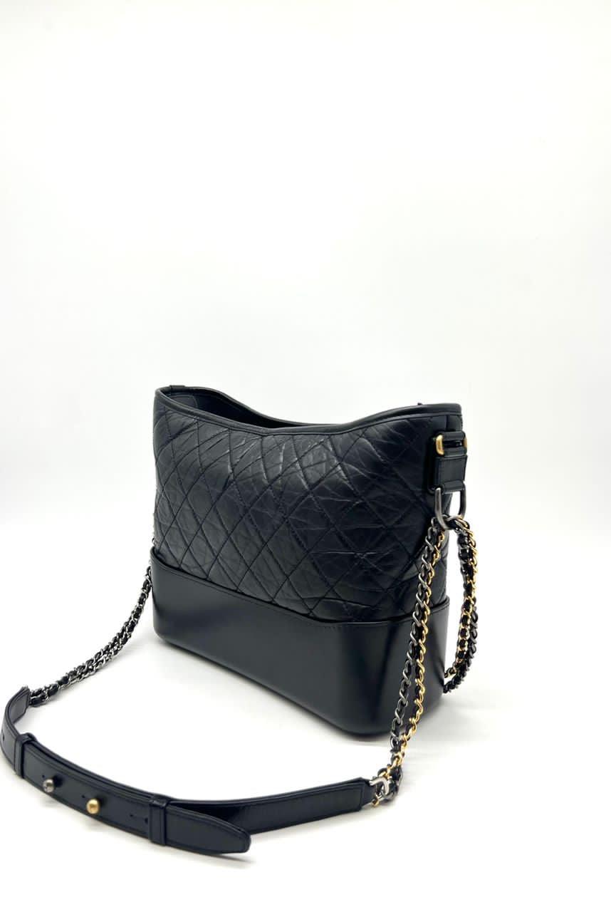 FAST DEAL CHANEL Calfskin Quilted Medium Gabrielle Hobo Black - Reeluxs 