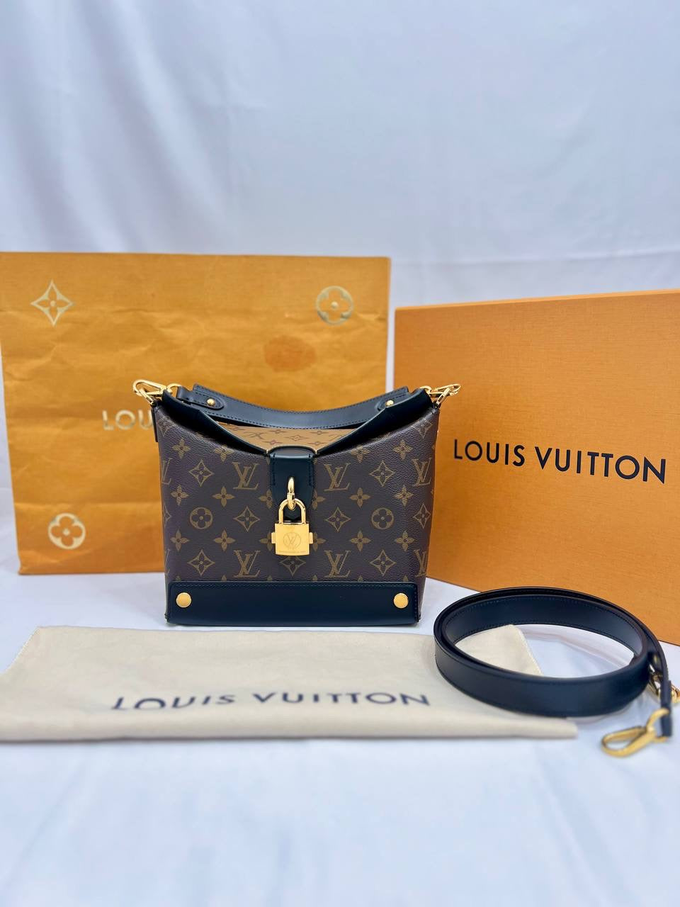 LOUIS VUITTON LV Microchip Monogram Reverse Bento Box Satchel Bag