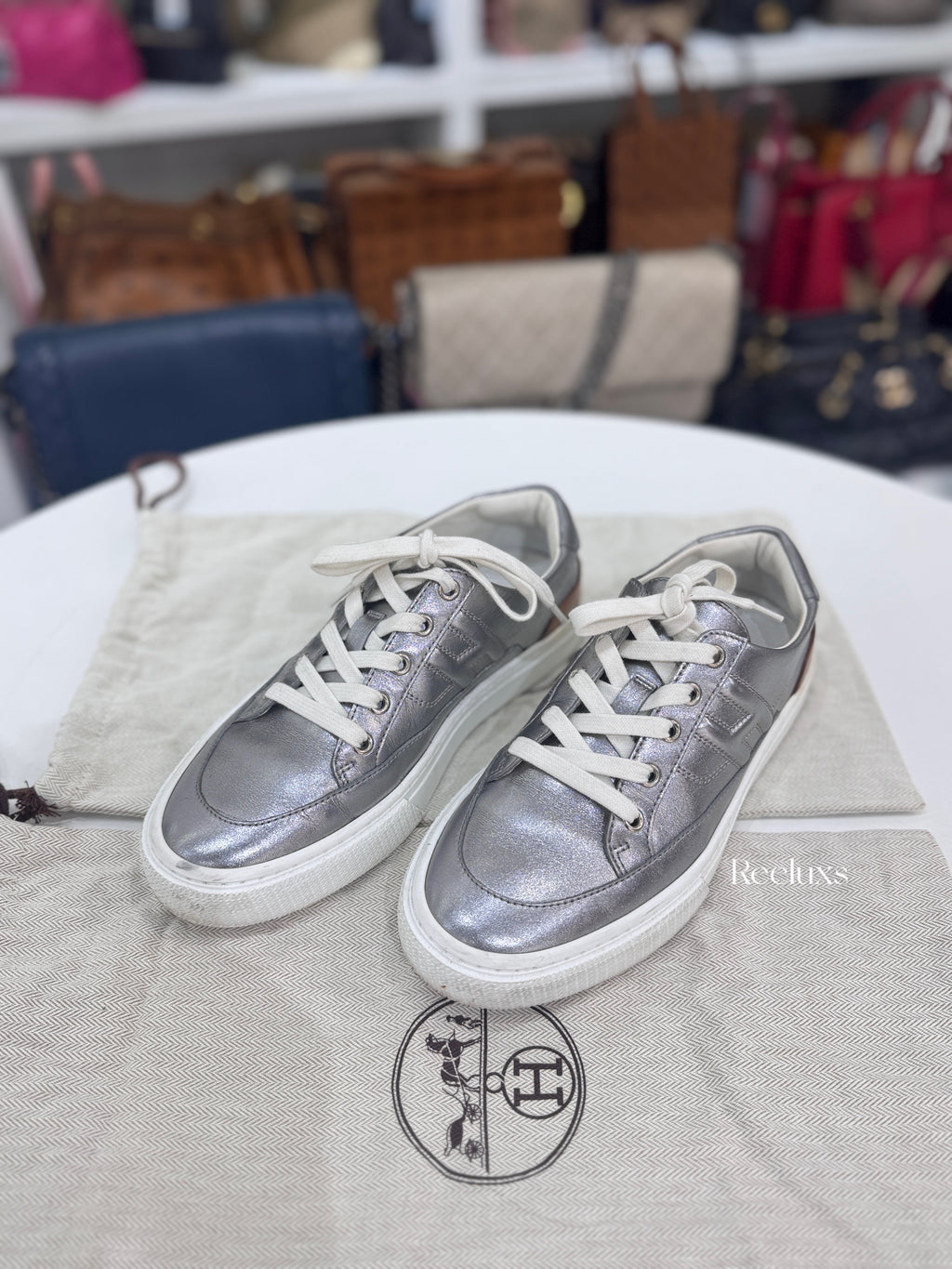 Hermès Deep Sneaker Metallic Nappa Leather