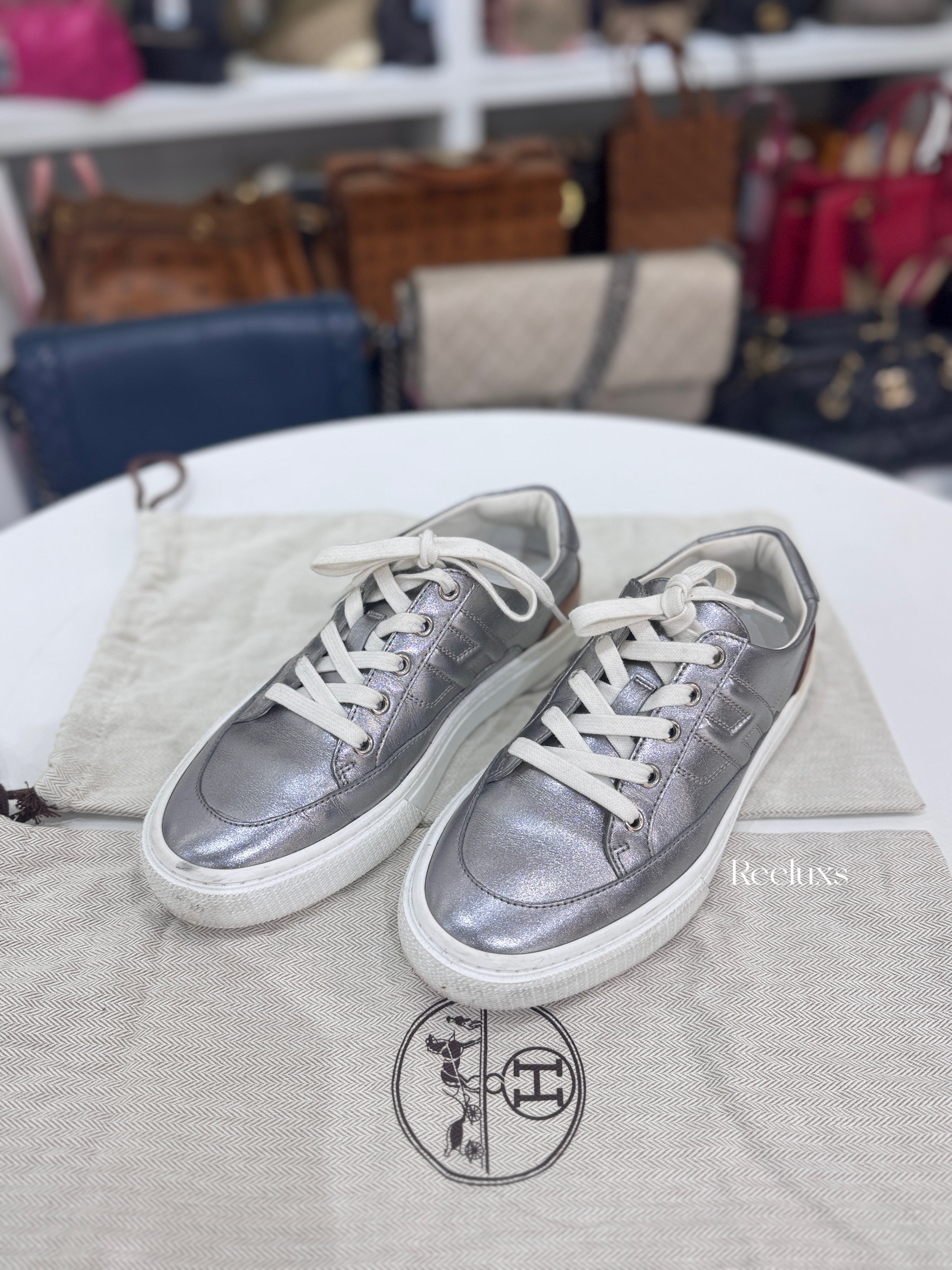 Hermès Deep Sneaker Metallic Nappa Leather