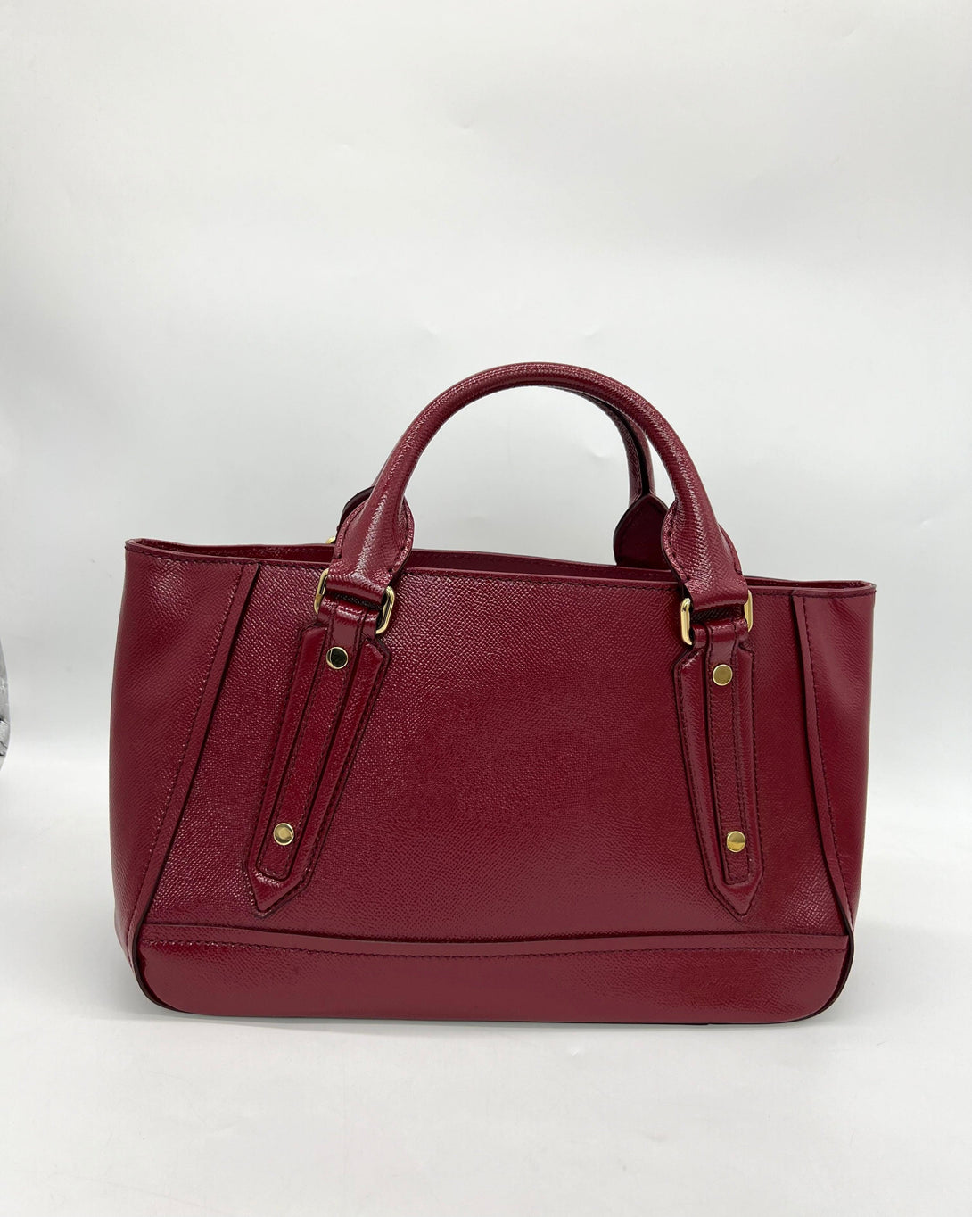 BURBERRY Red Patent Leather Somerford Convertible Tote - Reeluxs 