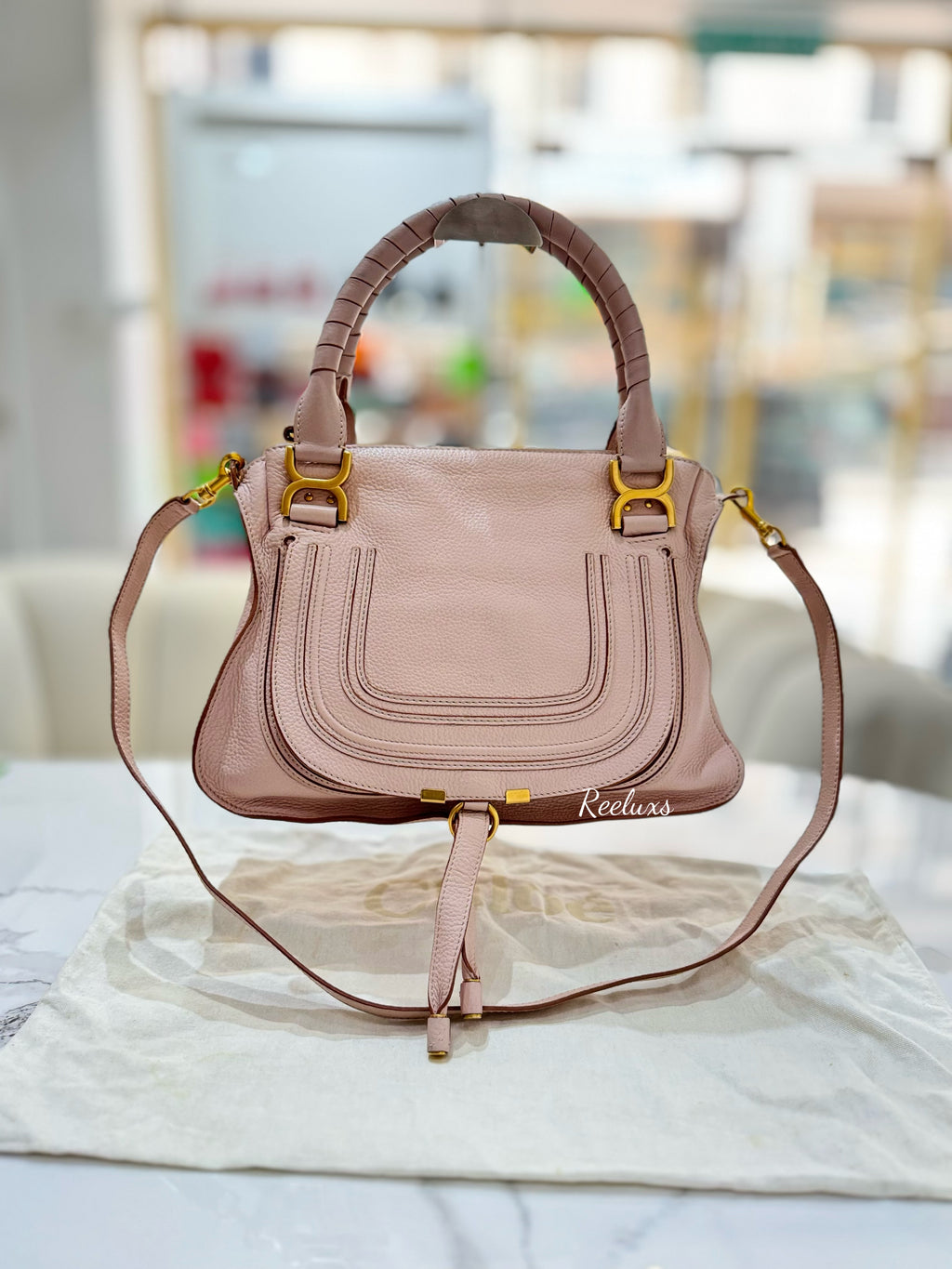 CHLOE Marcie pink Leather Medium Shoulder Bag