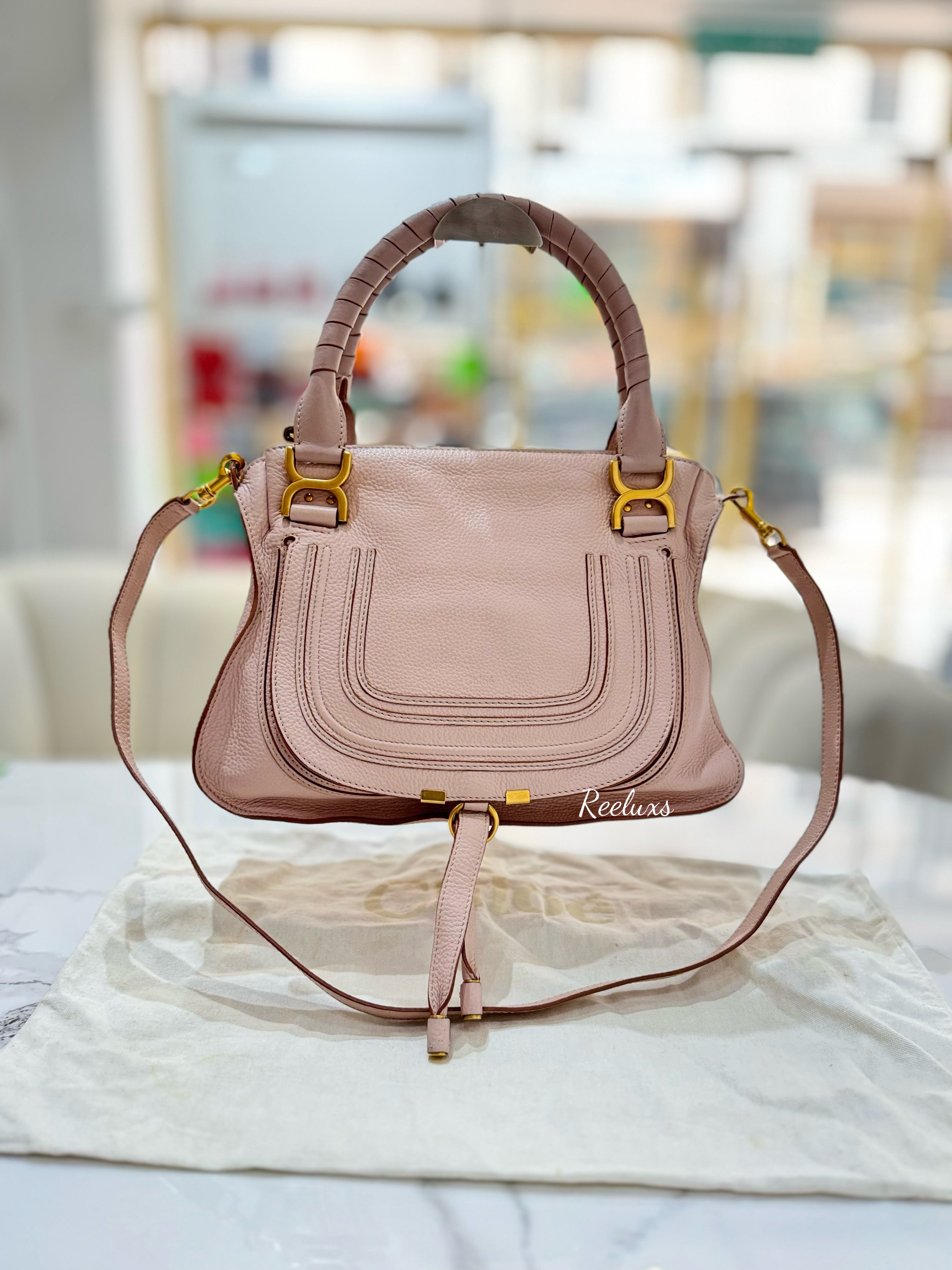 CHLOE Marcie pink Leather Medium Shoulder Bag