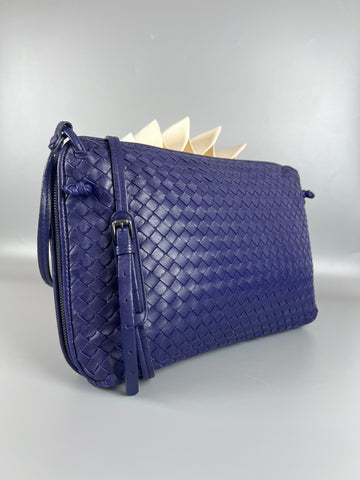 BOTTEGA VENETA Dark Purple Nodini intrecciato Shoulder Bag