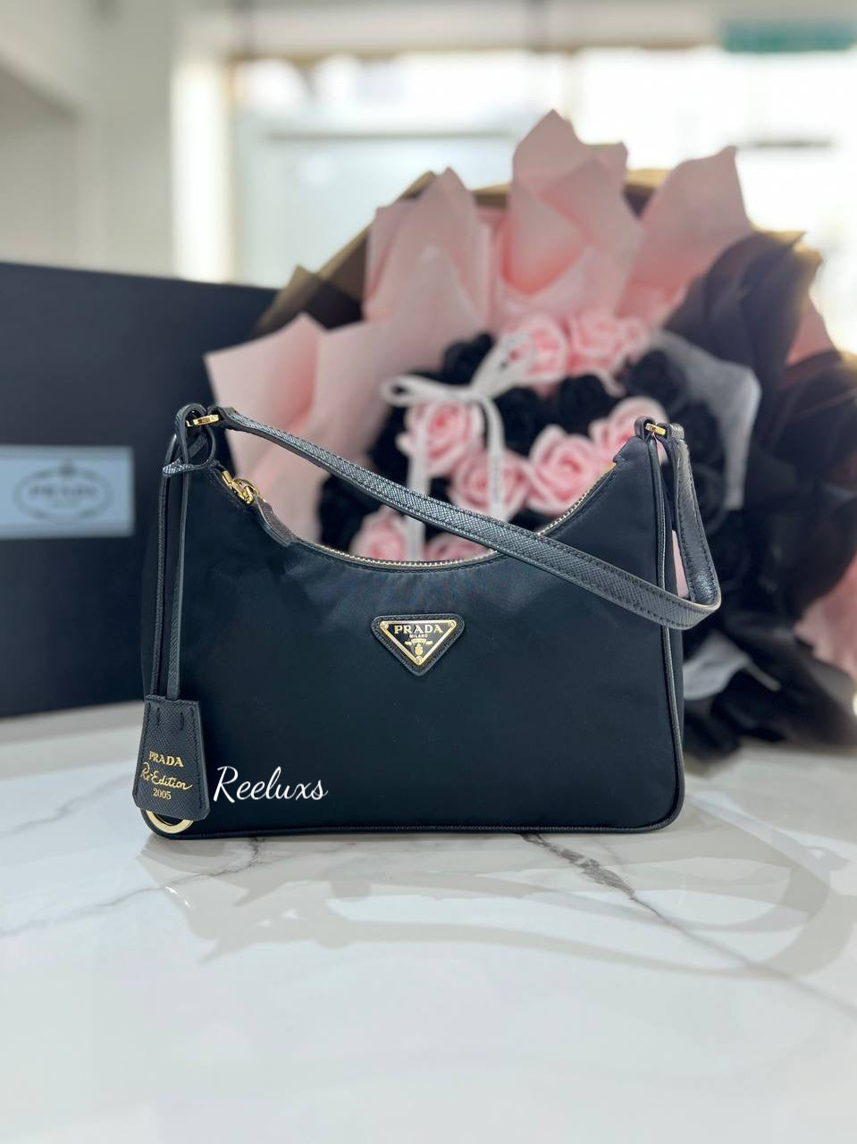 PRADA Re-edtion 2005 Nylon And Saffiano Leather Mini Shoulder Bag