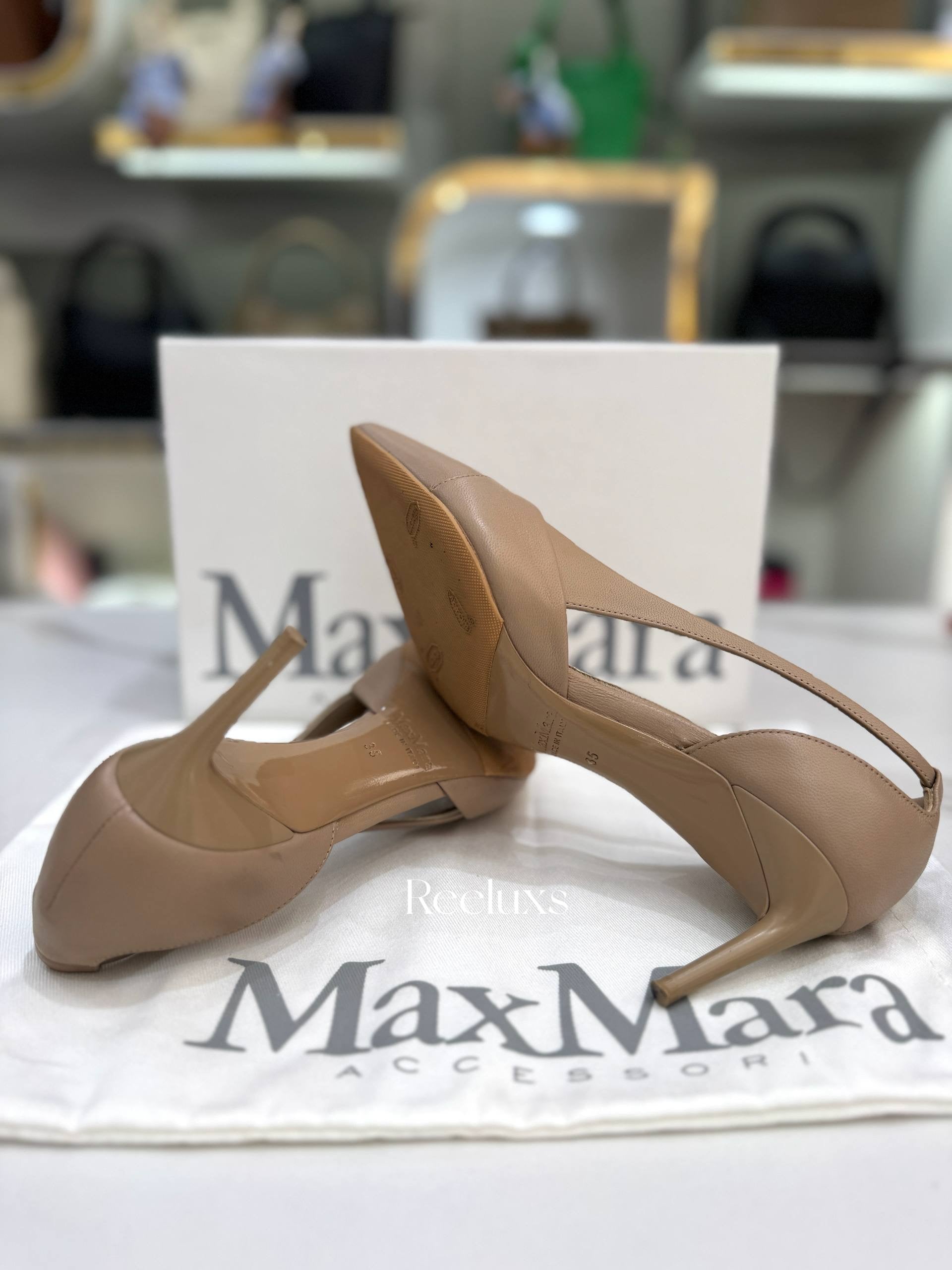 MAX MARA Paula Nappa-Leather Court Shoes