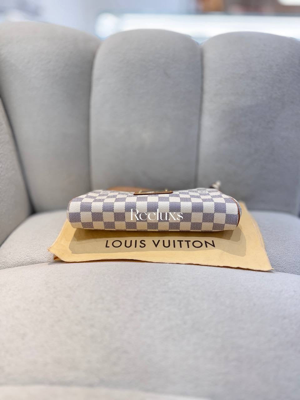 LOUIS VUITTON LV Damier Azur Eva Satchel Shoulder Bag