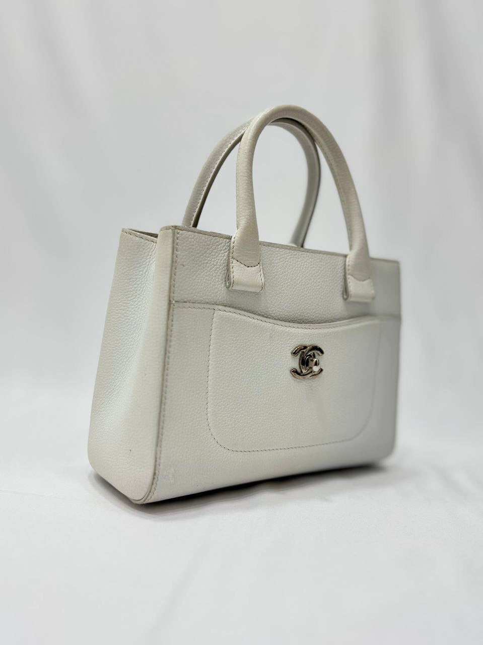 CHANEL Caviar White Neo Executive Mini 2way Tote Bag