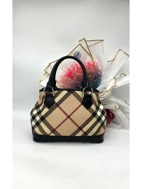 BURBERRY Super Nova Check Eden Bag Beige - Reeluxs 