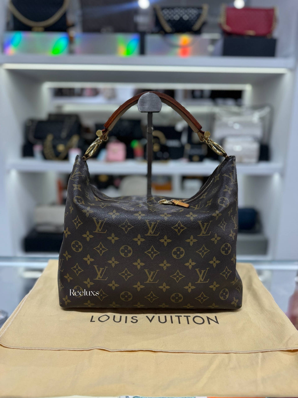 LOUIS VUITTON Sully Hobo Bag In the Iconic Monogram  Canvas